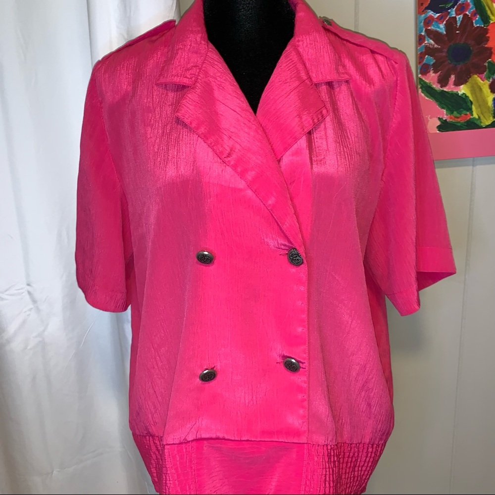 Vintage 80s double breasted blouse Size 6